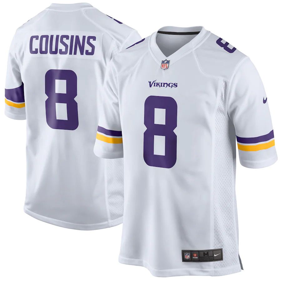 Men Minnesota Vikings 8 Kirk Cousins Nike White Game NFL Jersey